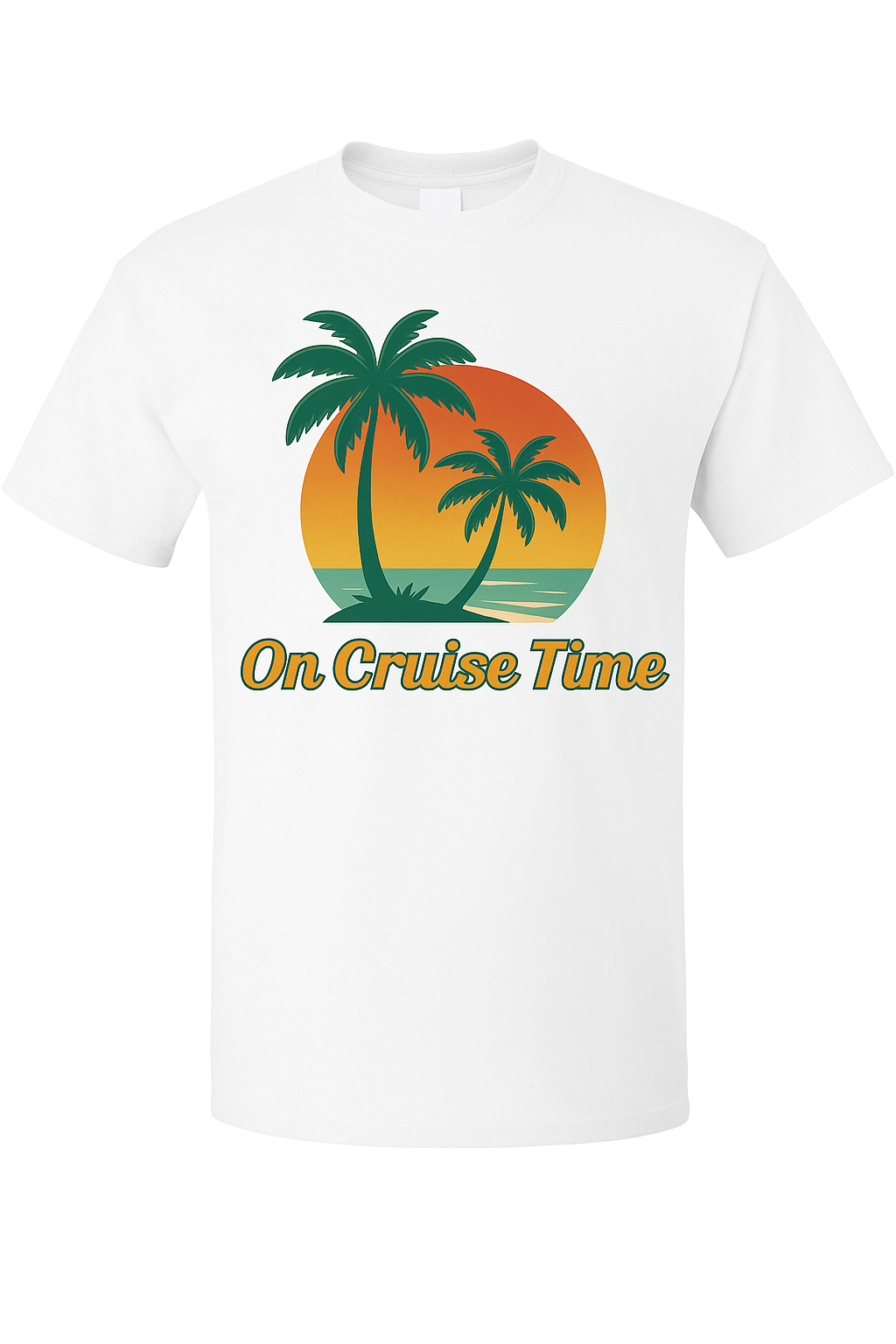 On Cruise Time – Tropical Sunset Vacation Tee by VelezVersatile