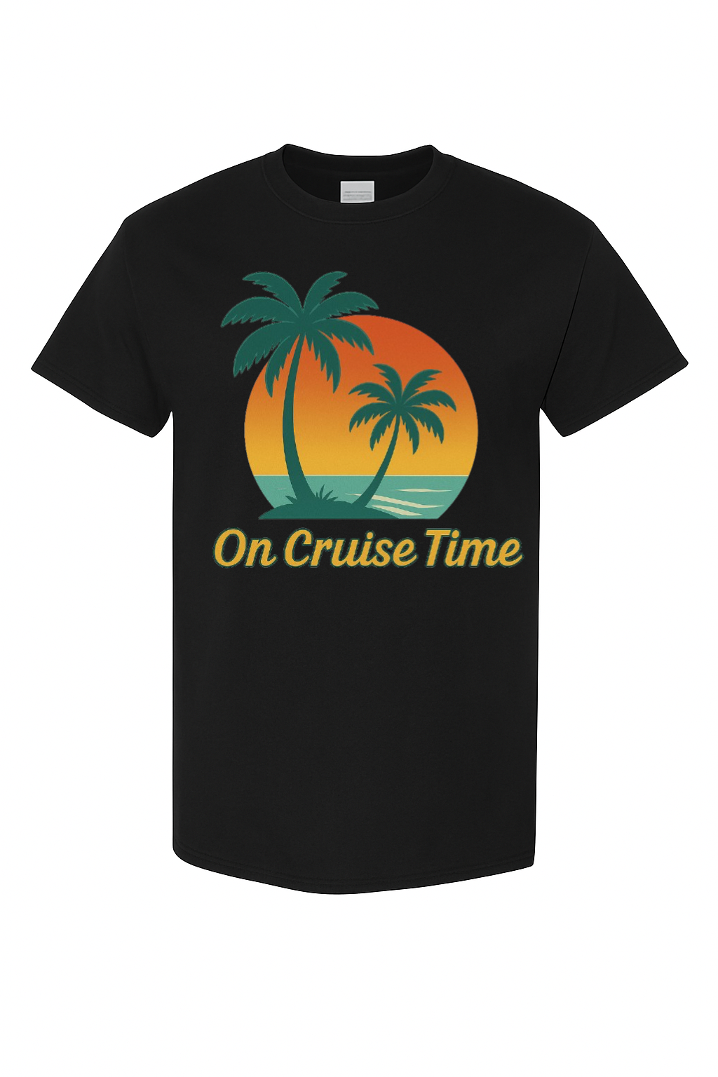 On Cruise Time – Tropical Sunset Vacation Tee by VelezVersatile
