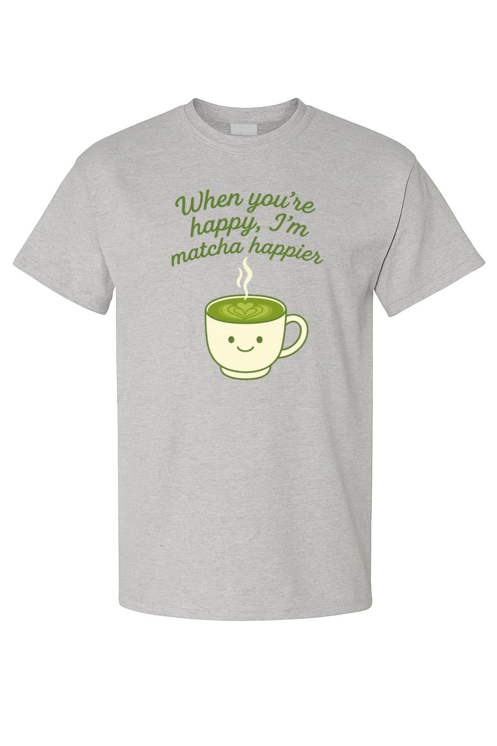 Matcha Happier Pink Tee – Cute Matcha Lover Shirt | VelezVersatile