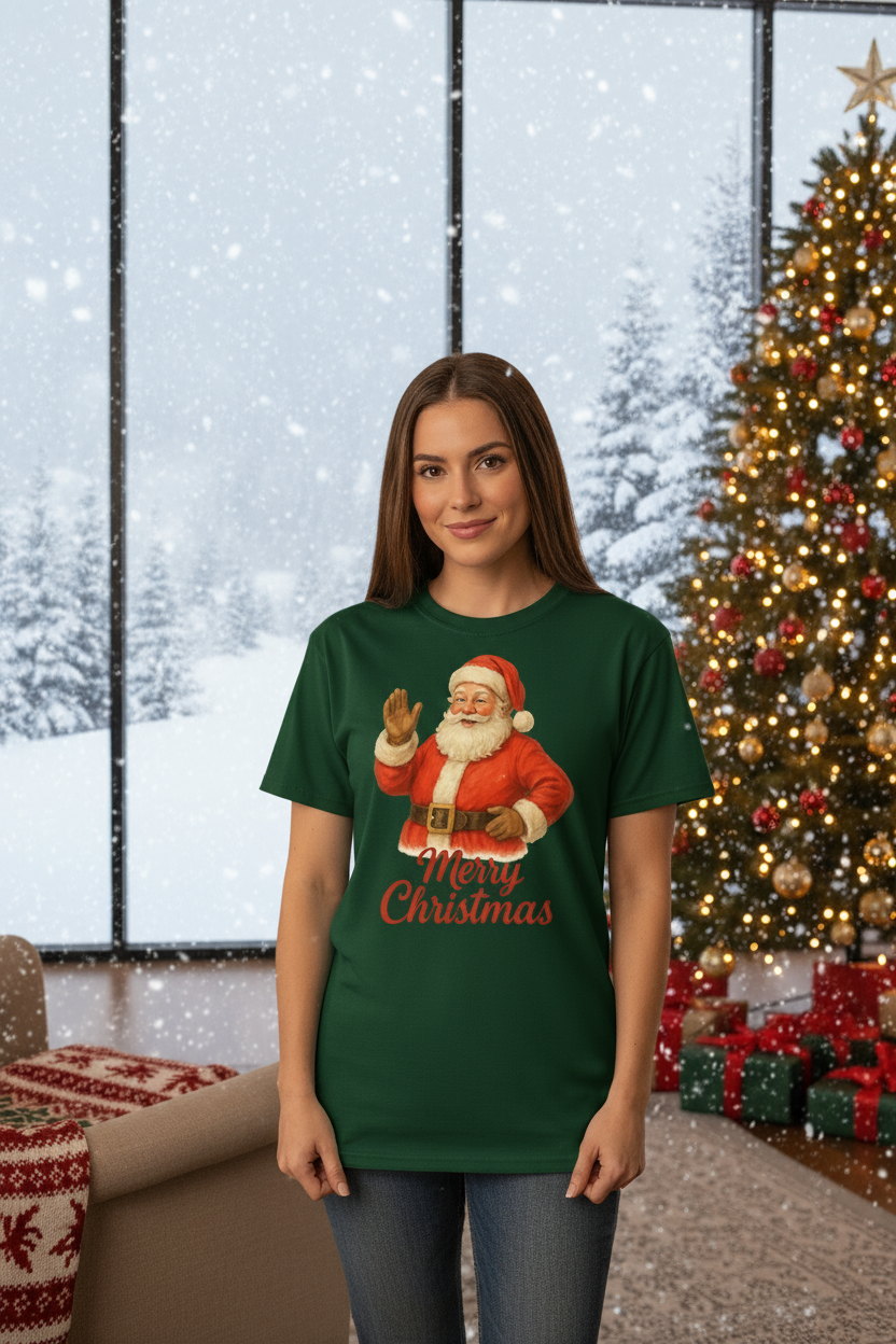 Classic Merry Christmas Santa Tee — by VelezVersatile