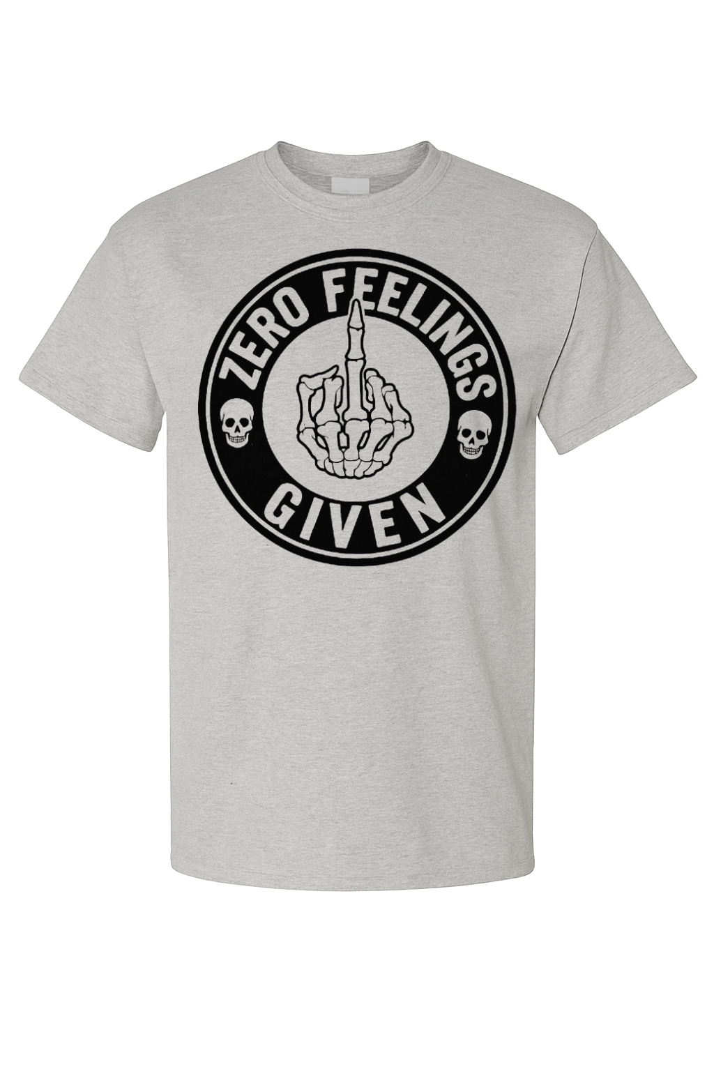Zero Feelings Given – Skeleton Middle Finger Tee