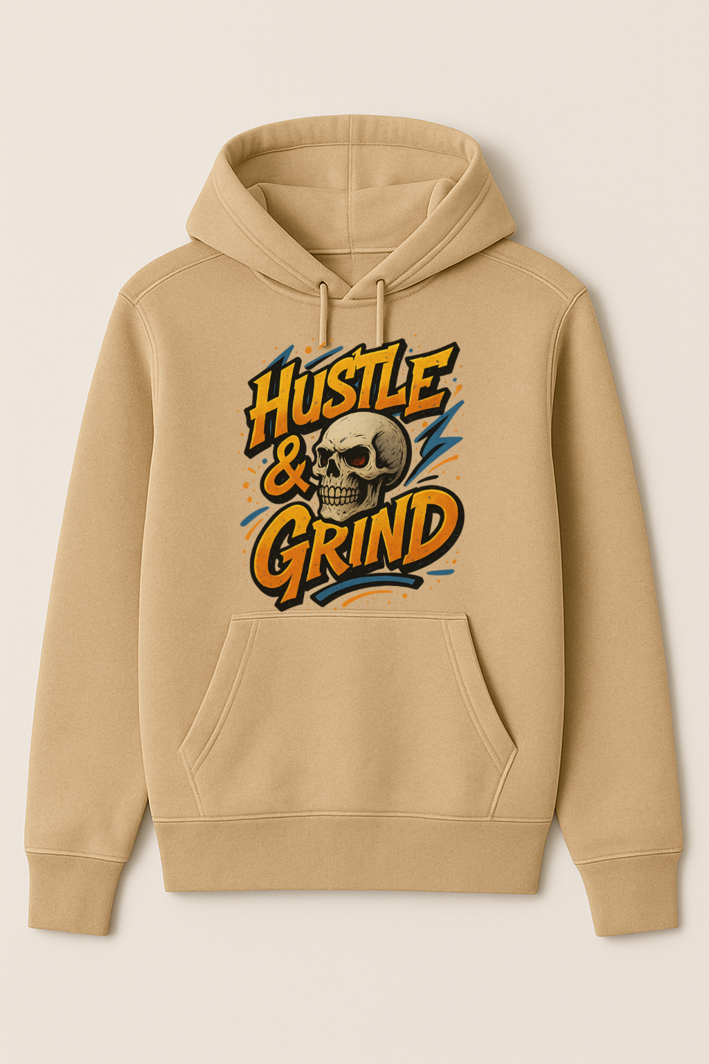 Hustle & Grind Skull Hoodie – Motivational Streetwear