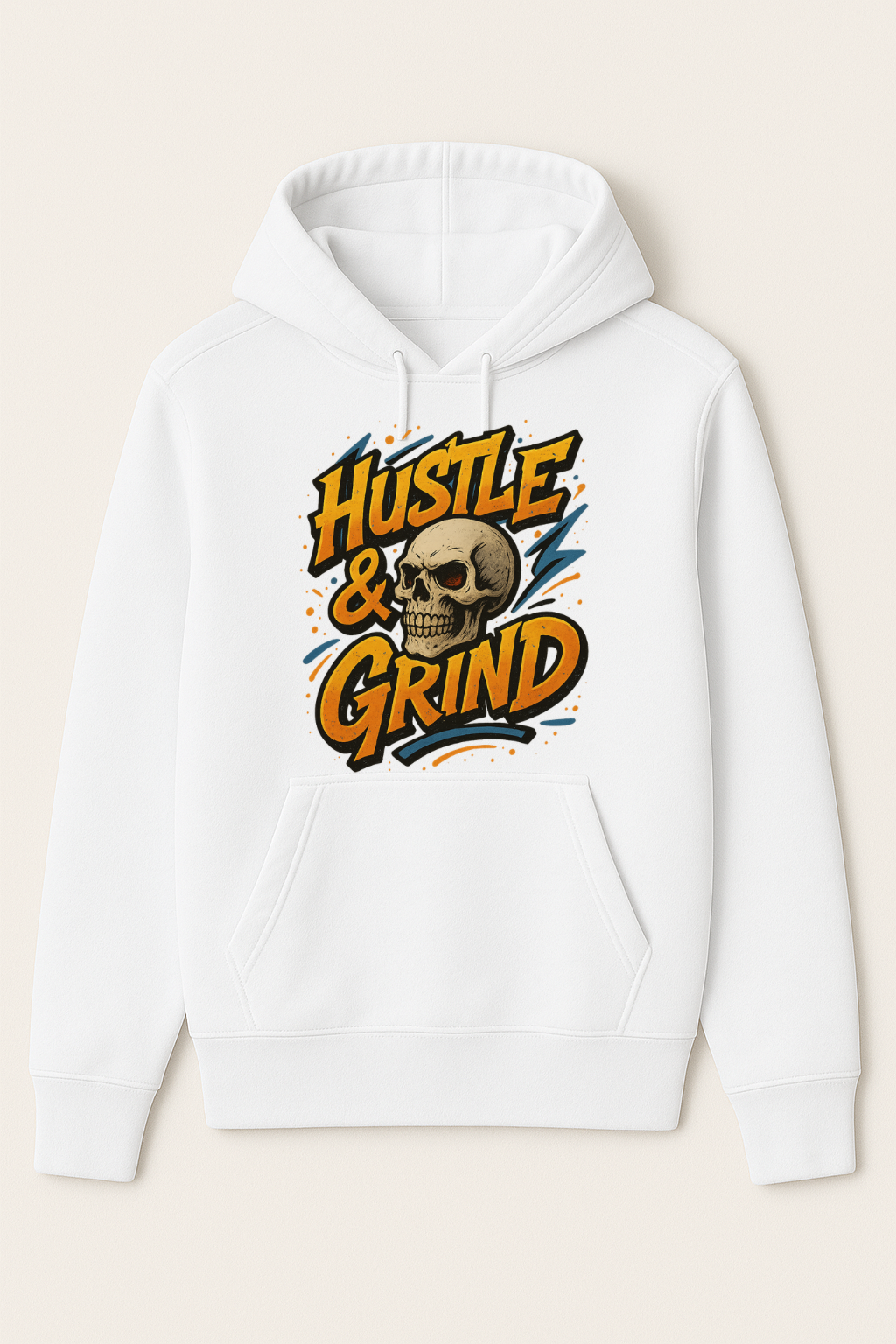 Hustle & Grind Skull Hoodie – Motivational Streetwear