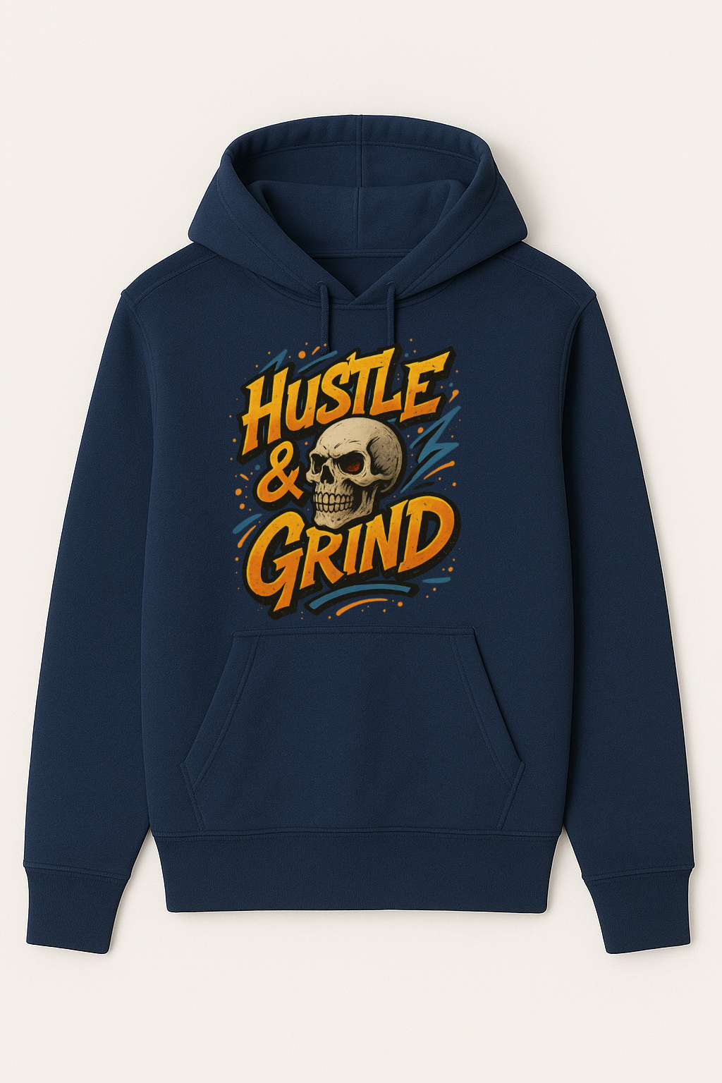 Hustle & Grind Skull Hoodie – Motivational Streetwear