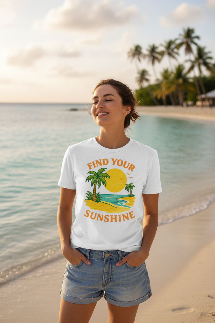 Find Your Sunshine Beach Tee - by VelezVersatile