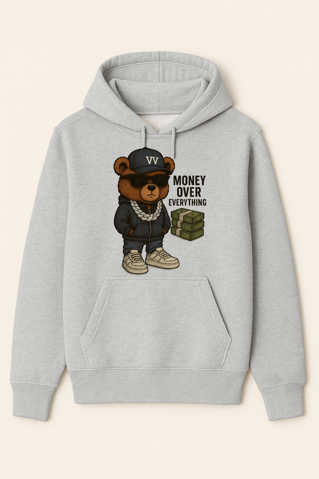 Money Over Everything Urban Bear Hoodie