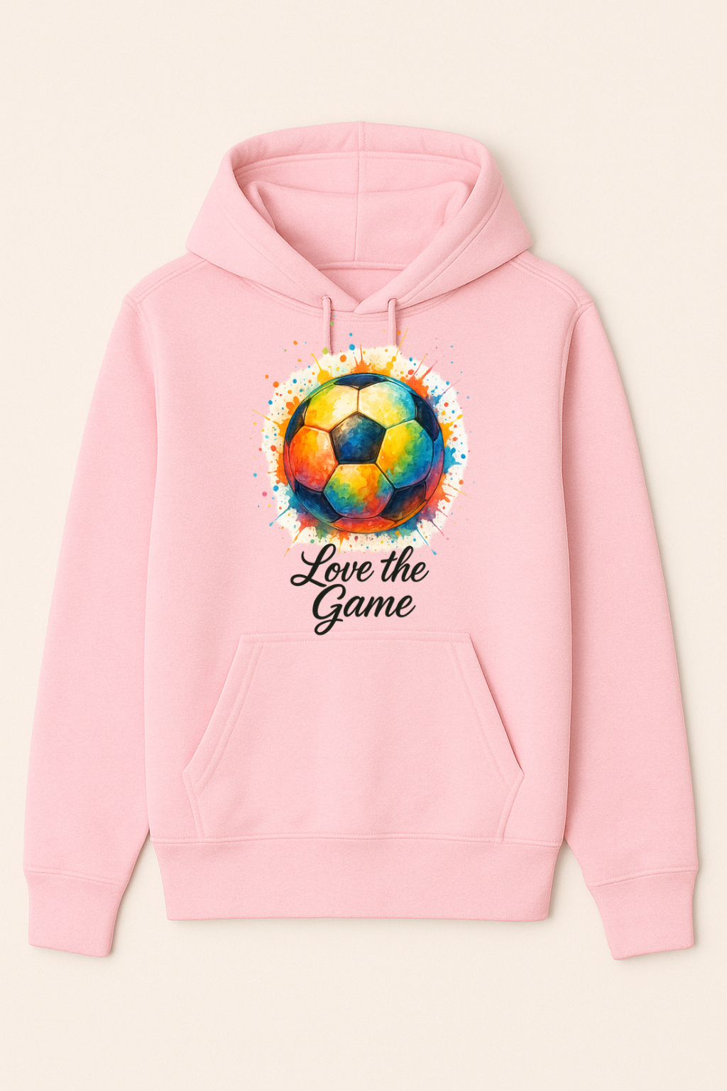 Love the Game – Watercolor Soccer Hoodie