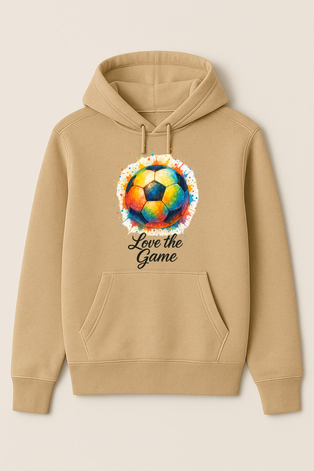 Love the Game – Watercolor Soccer Hoodie