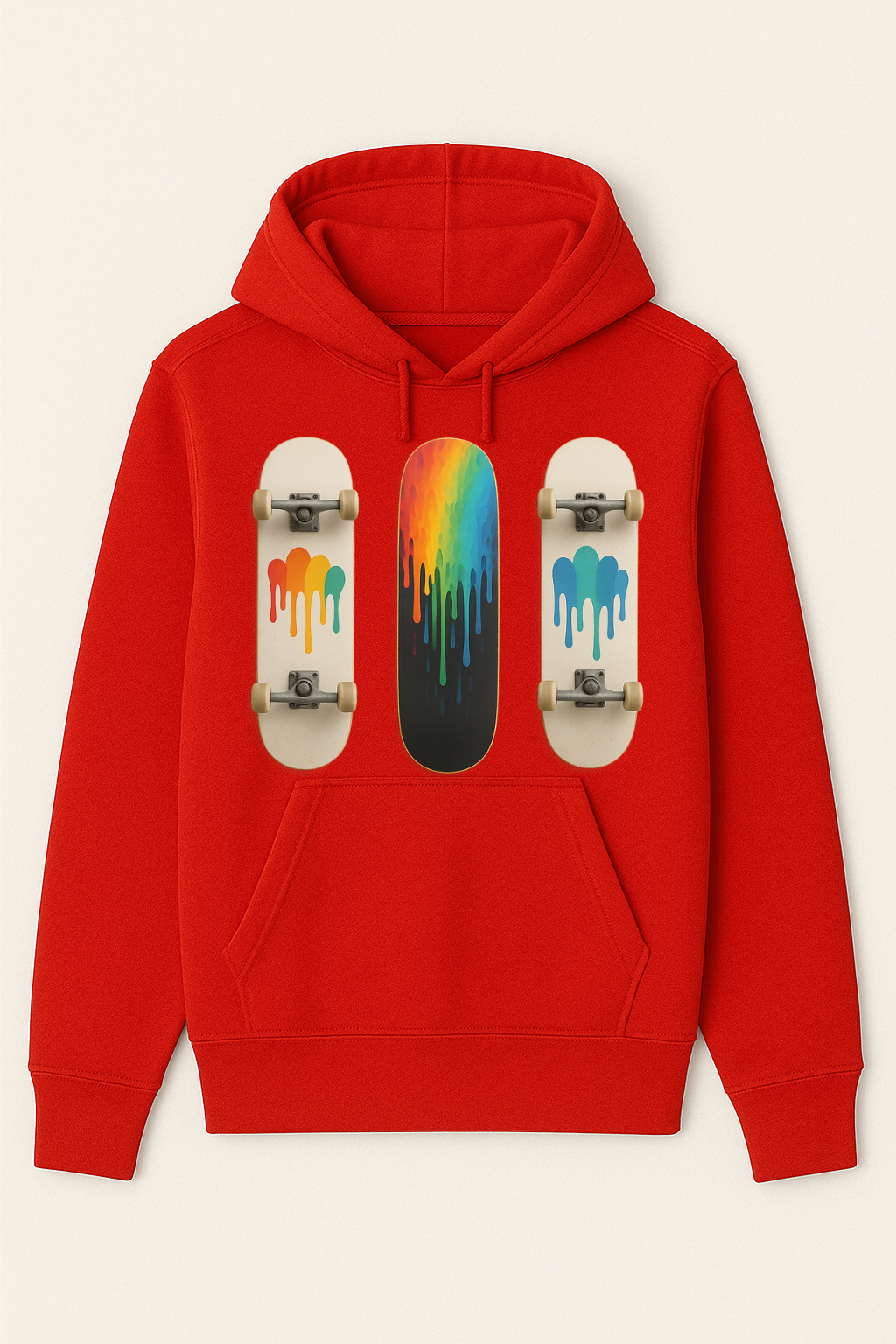 Drip Skateboard Rainbow Hoodie - by VelezVersatile