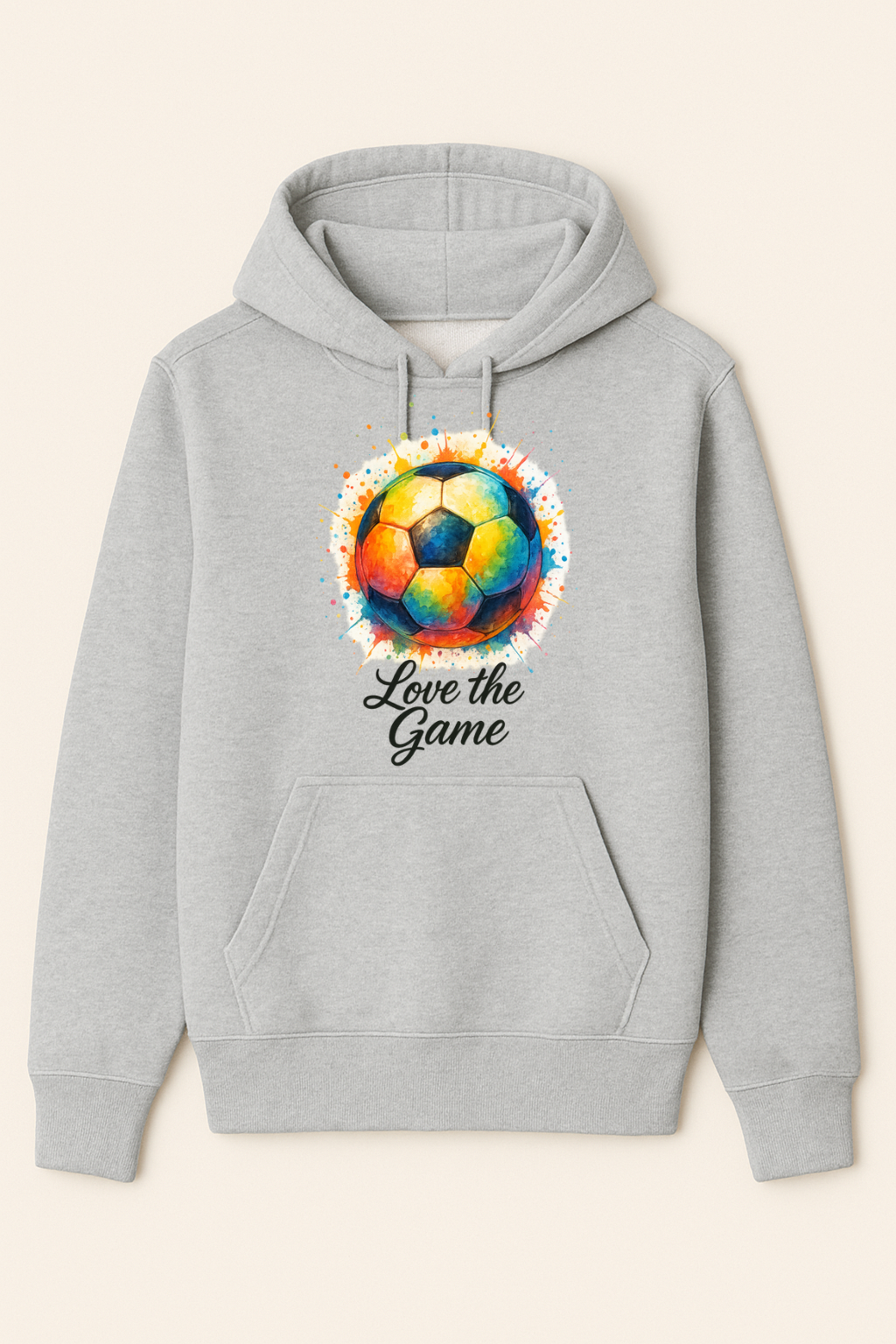 Love the Game – Watercolor Soccer Hoodie