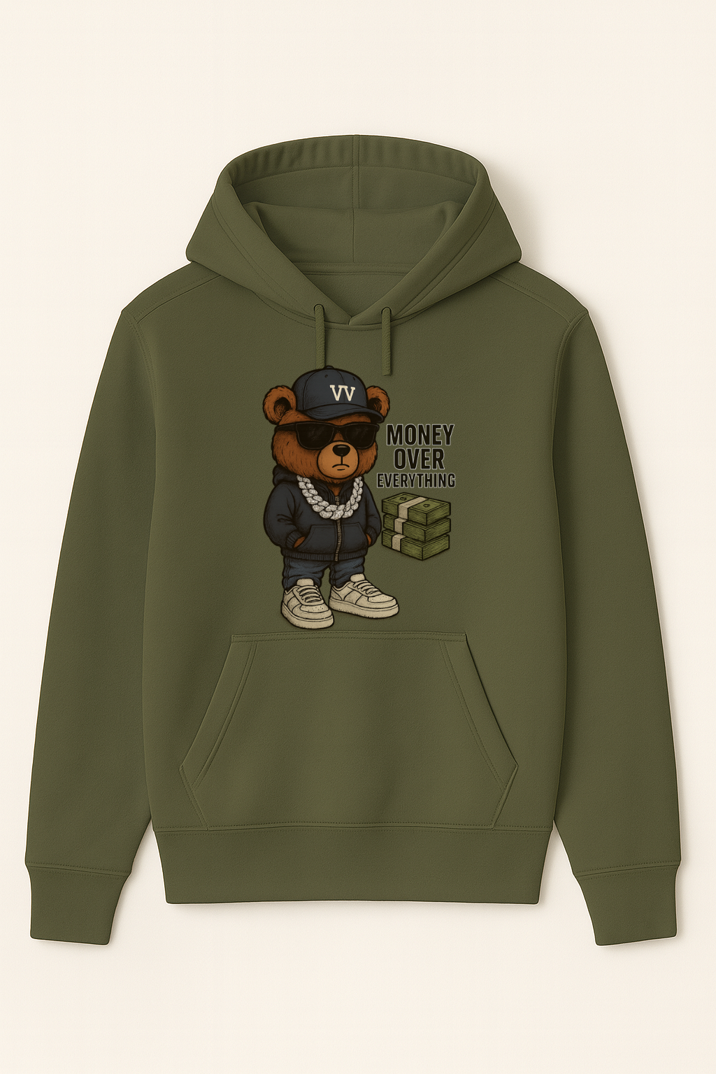 Money Over Everything Urban Bear Hoodie