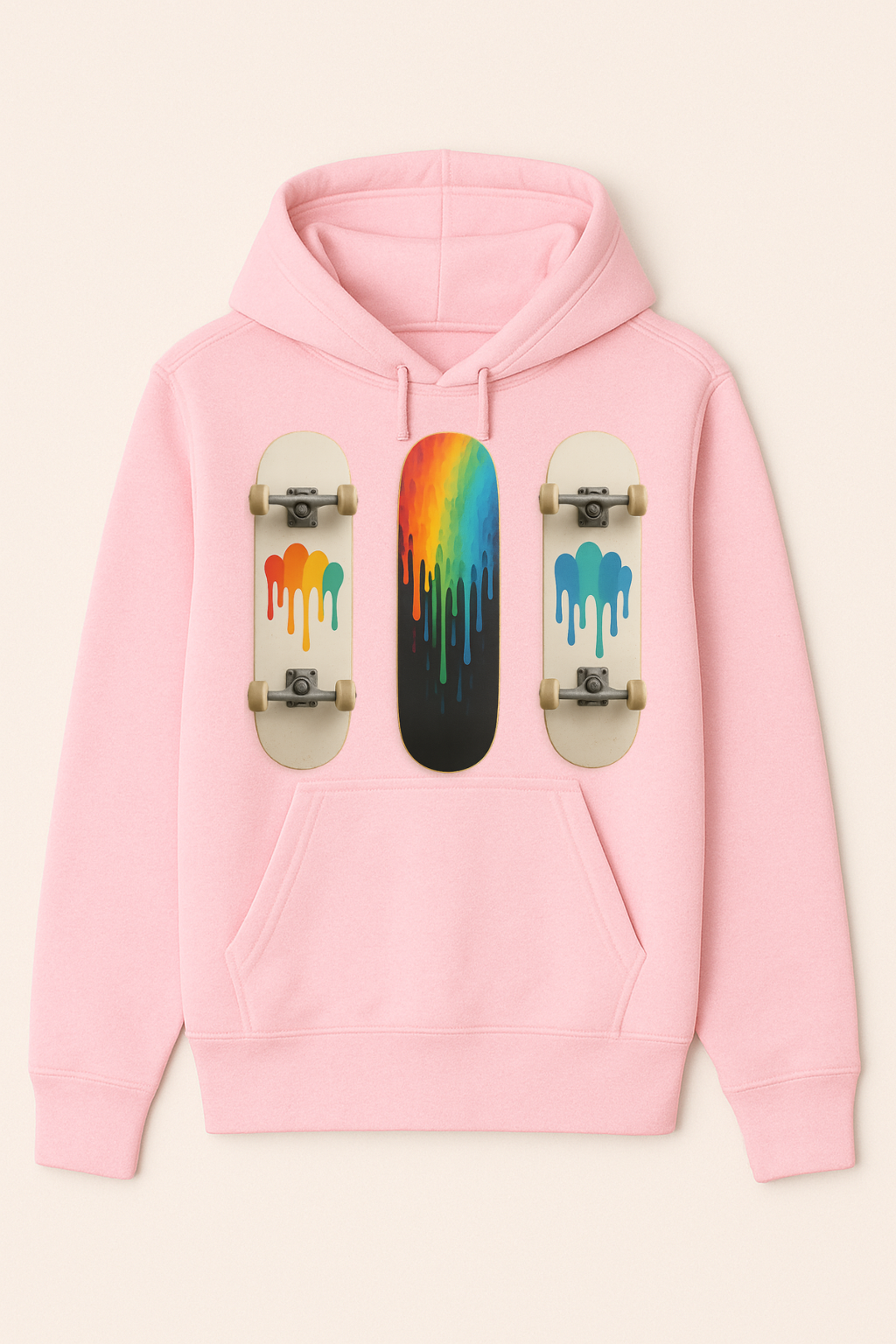 Drip Skateboard Rainbow Hoodie - by VelezVersatile