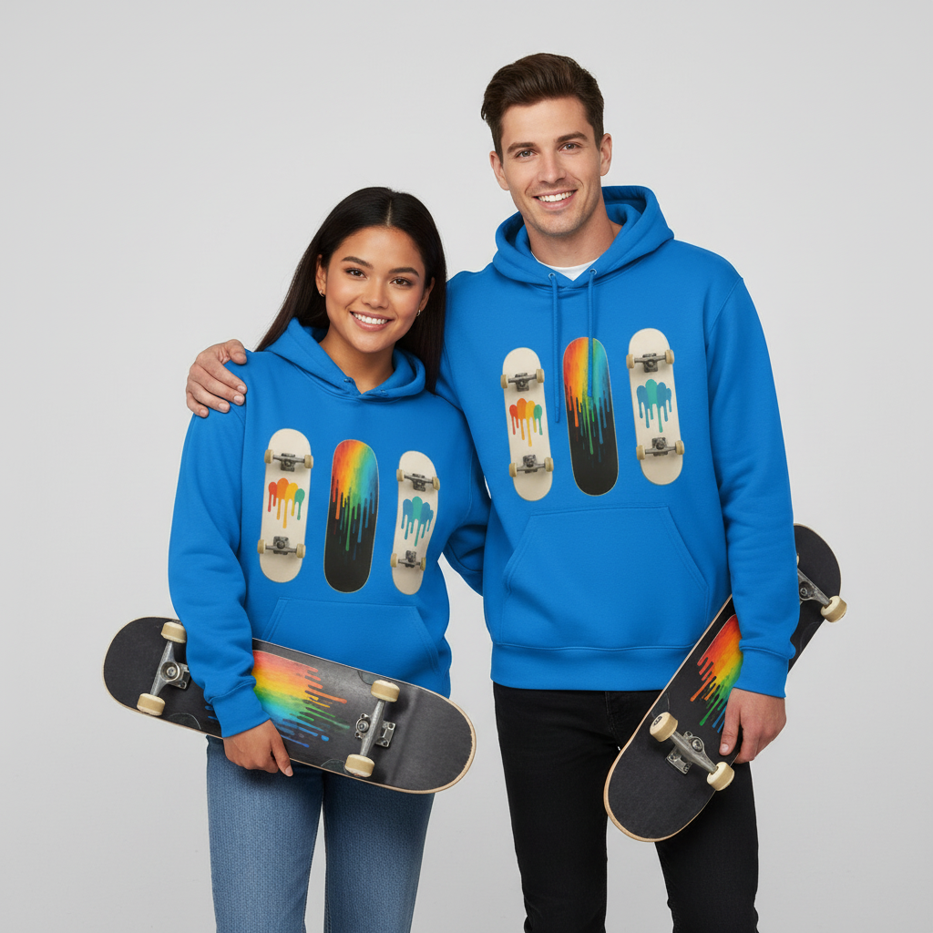 Drip Skateboard Rainbow Hoodie - by VelezVersatile
