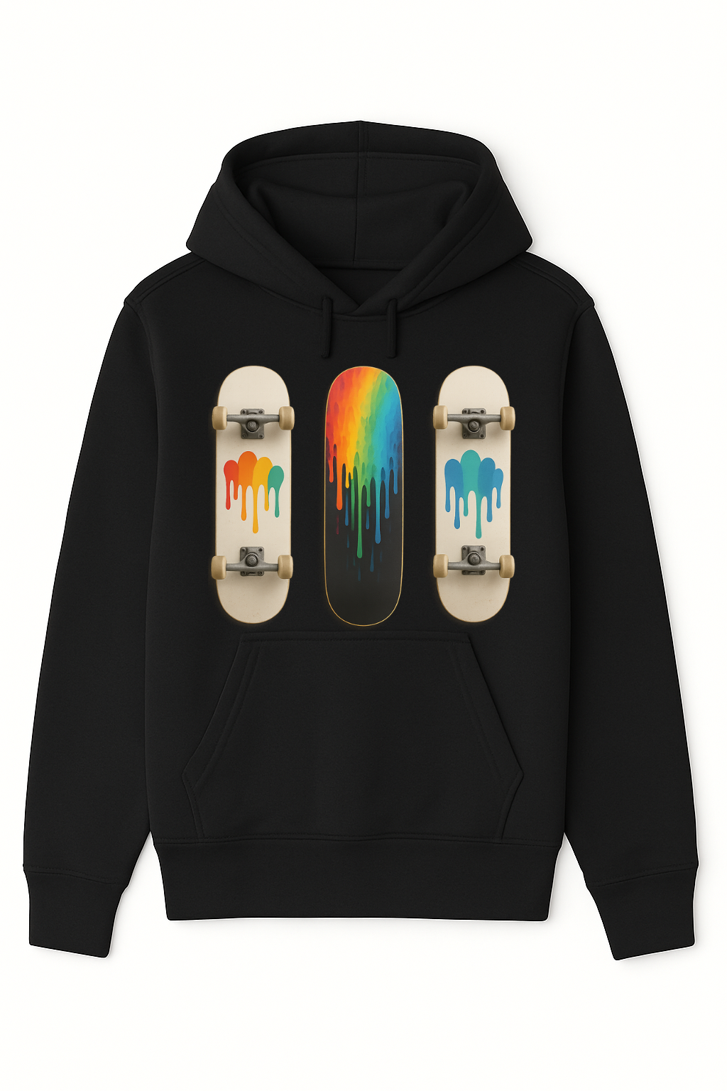 Drip Skateboard Rainbow Hoodie - by VelezVersatile
