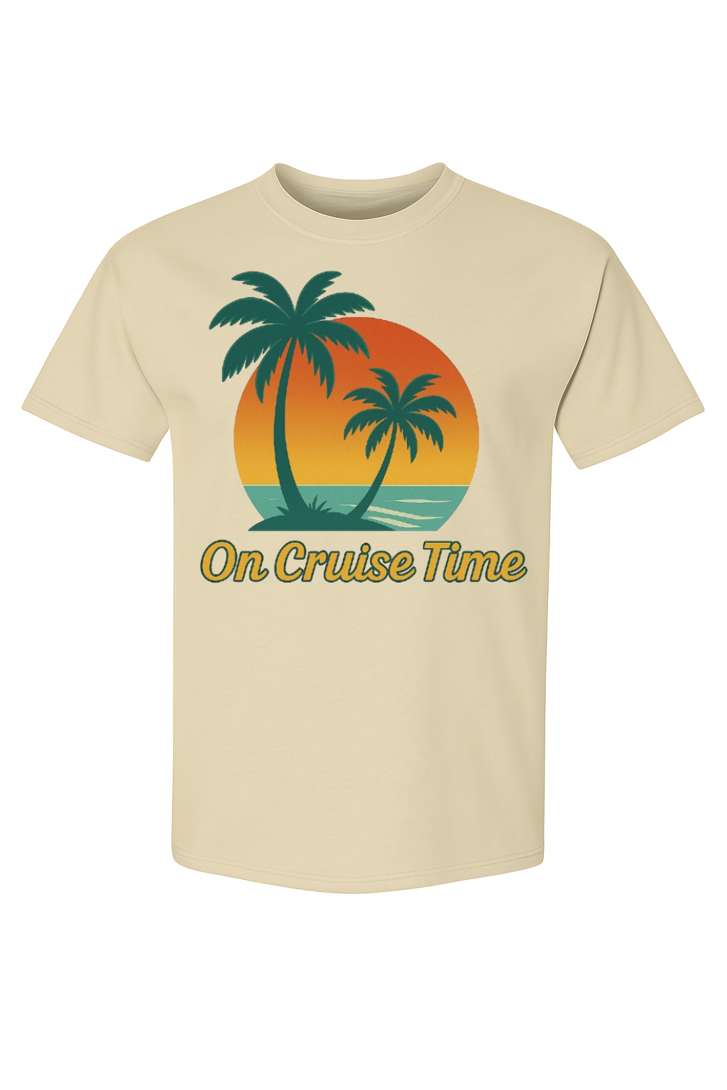 On Cruise Time – Tropical Sunset Vacation Tee by VelezVersatile