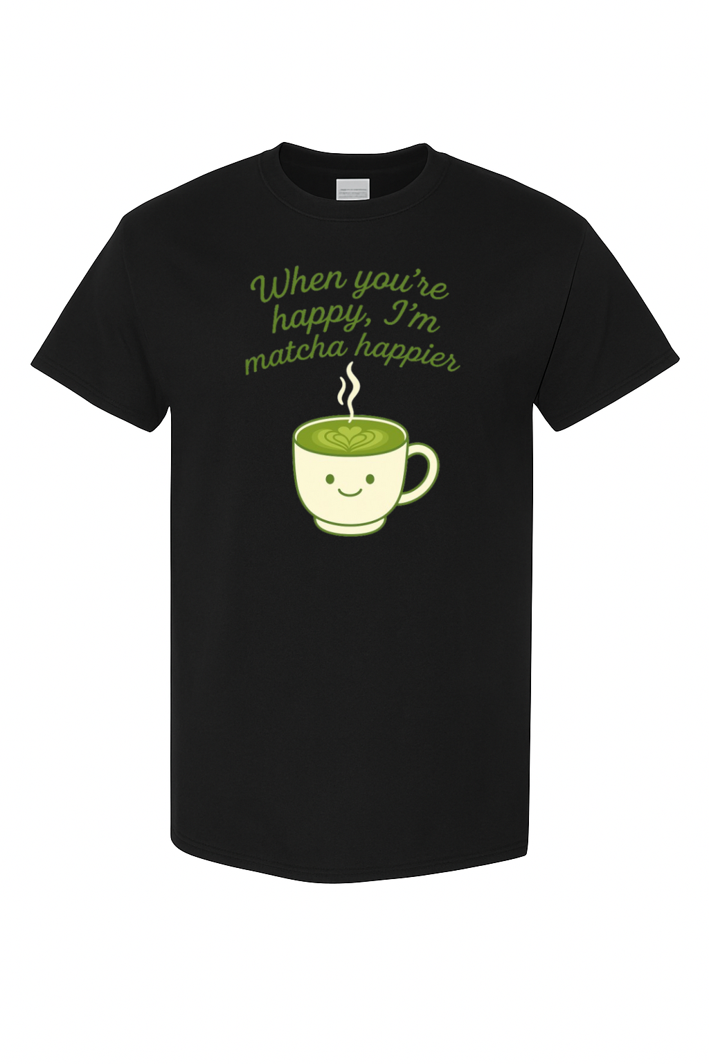 Matcha Happier Pink Tee – Cute Matcha Lover Shirt | VelezVersatile