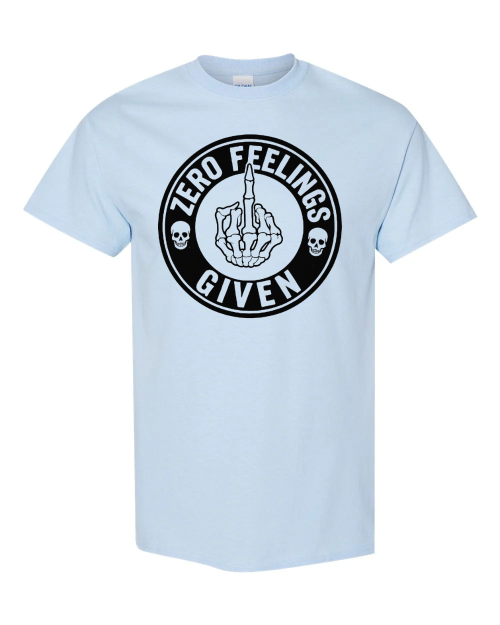 Zero Feelings Given – Skeleton Middle Finger Tee