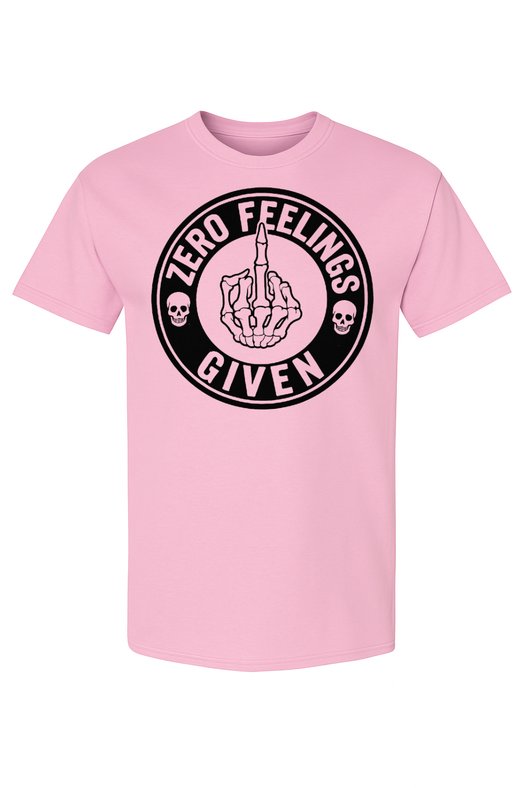 Zero Feelings Given – Skeleton Middle Finger Tee