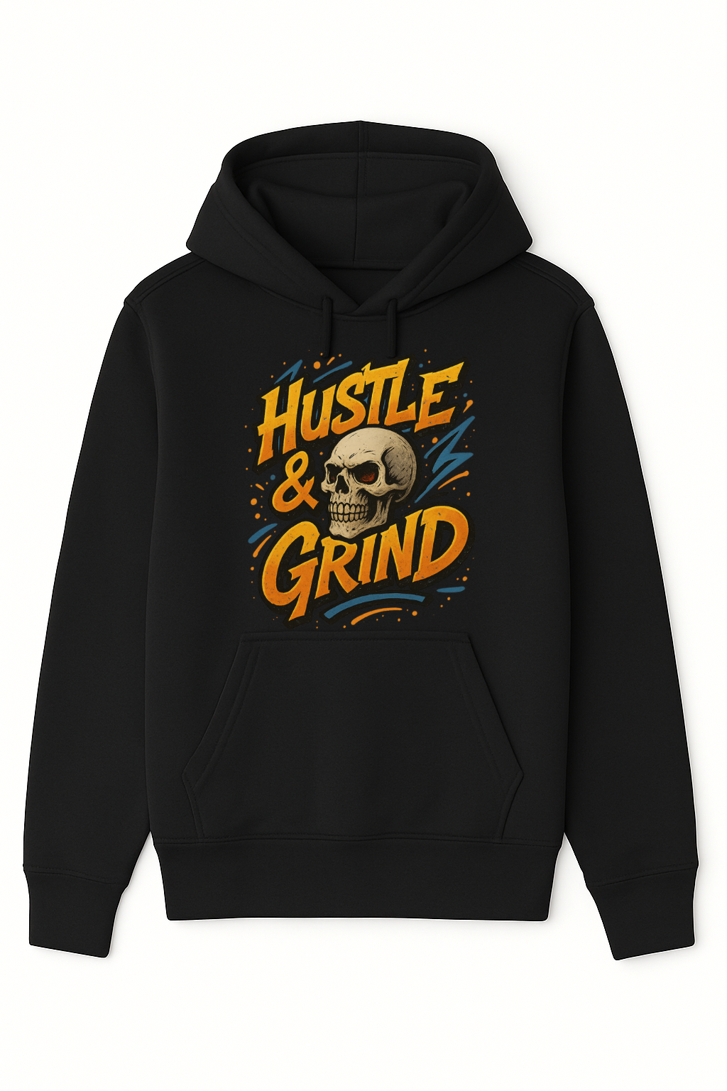 Hustle & Grind Skull Hoodie – Motivational Streetwear