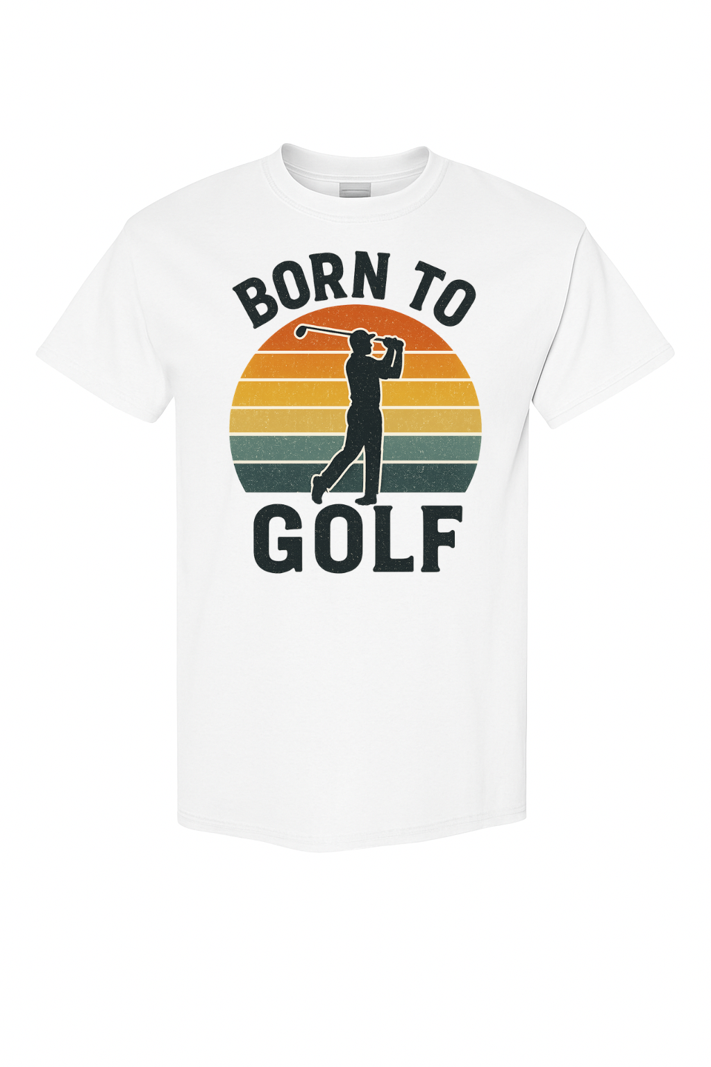 Born To Golf Vintage Sunset Tee by VelezVersatile