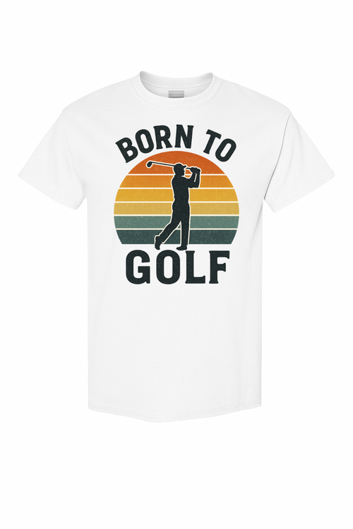 Born To Golf Vintage Sunset Tee